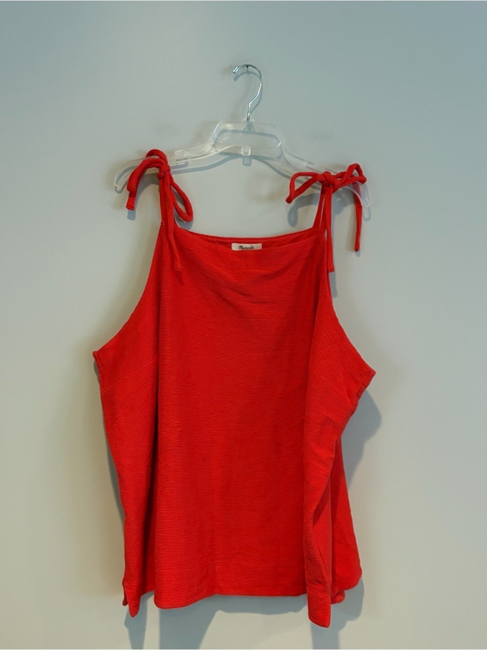 Madewell Red Tie-Shoulder 100% Cotton Tank Top size 3x